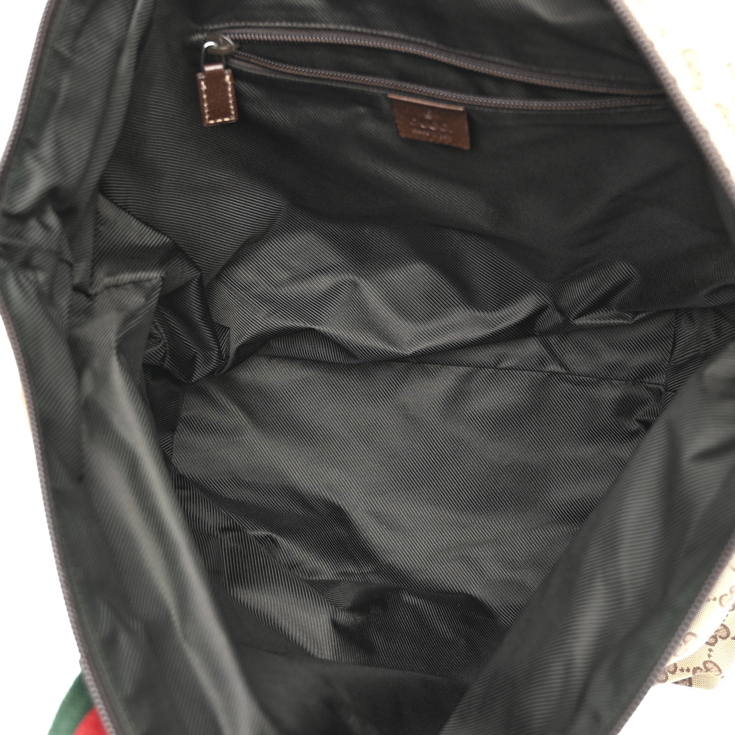 Gucci GG Monogram Large Web Handle Bucket Tote Dark Brown 5 of 10