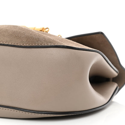 Chloe Suede Smooth Calfskin Drew Shoulder Bag Motty Grey 10 of 11
