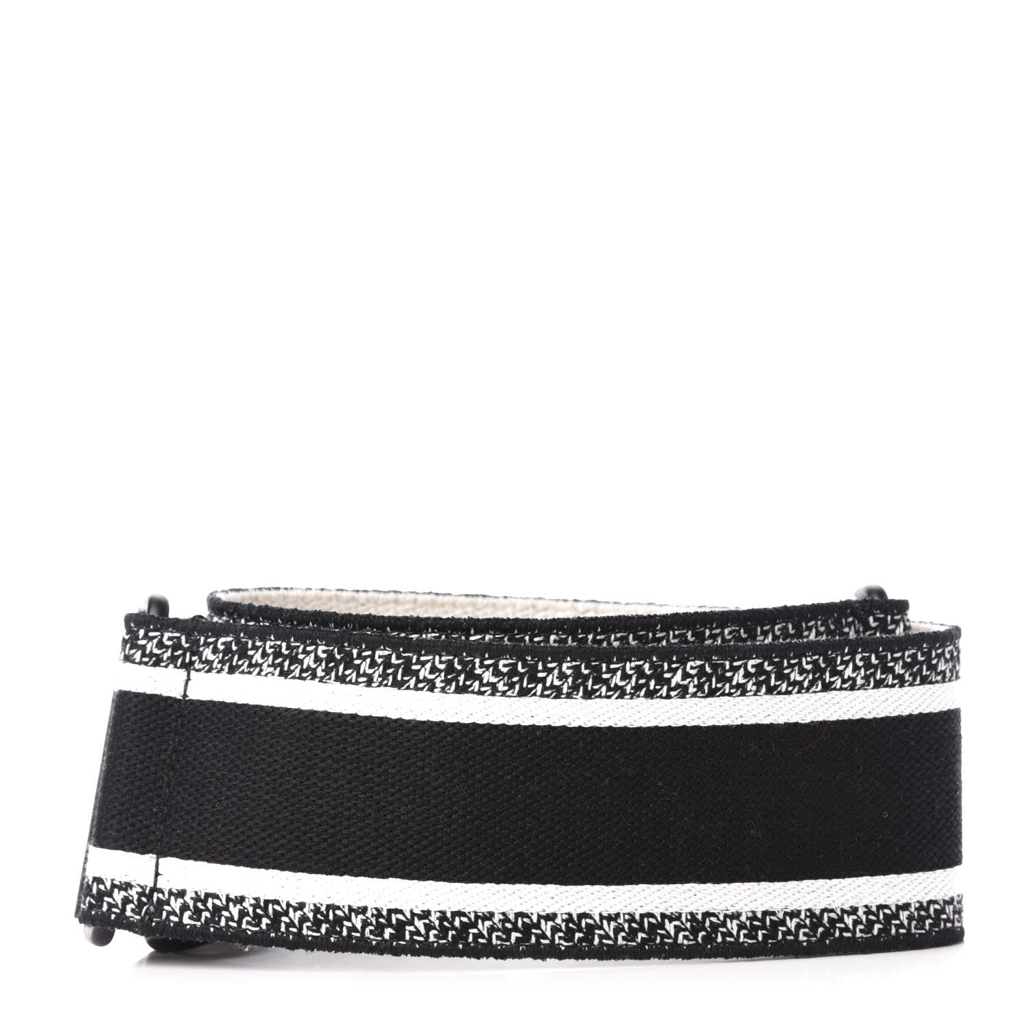 Christian Dior Canvas Embroidered Shoulder Strap Black Ultramatte 2 of 4