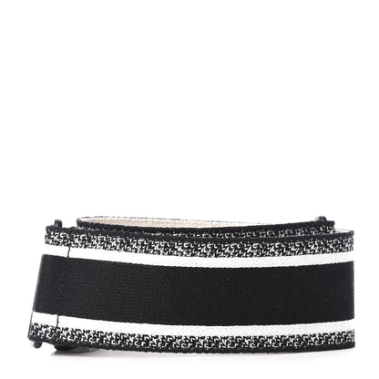 Christian Dior Canvas Embroidered Shoulder Strap Black Ultramatte 2 of 4