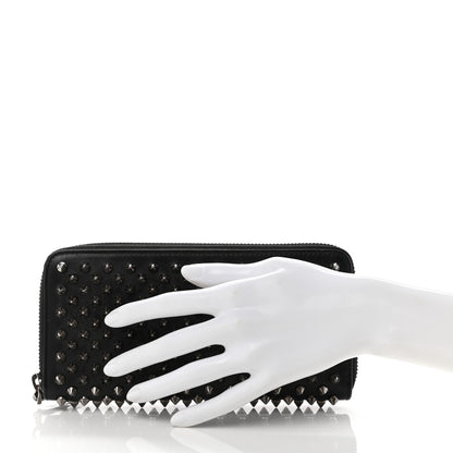 Christian Louboutin Calfskin Panettone Spiked Zip Around Wallet Black 2 of 8