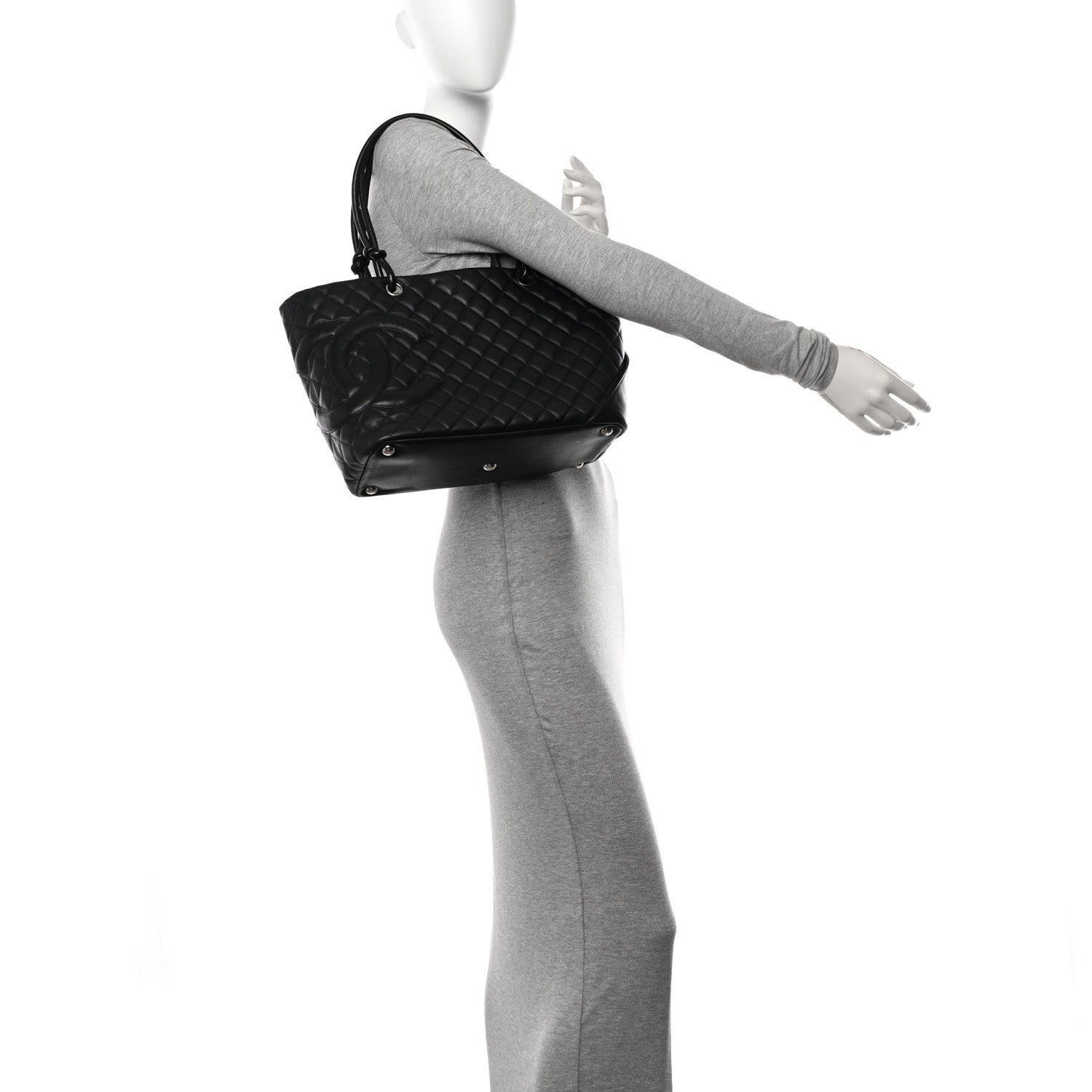 Chanel Calfskin Quilted Large Cambon Tote Black 3 of 13