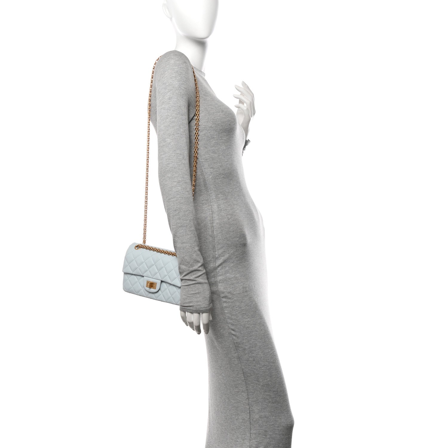 Chanel Aged Calfskin Quilted 2.55 Reissue Mini Flap Light Blue 2 of 11