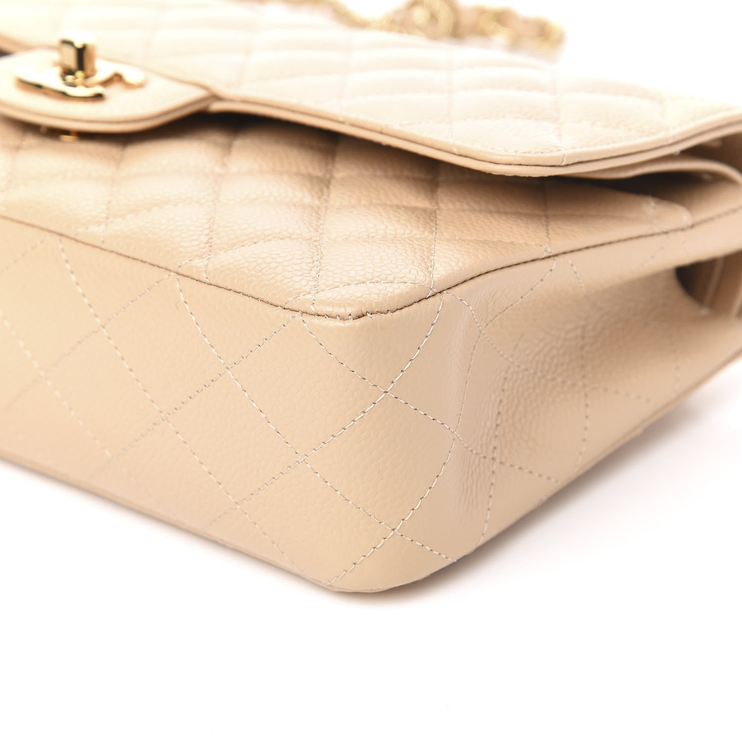 Chanel Caviar Quilted Medium Double Flap Light Beige 9 of 10