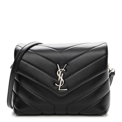 Saint Laurent Calfskin Y Quilted Monogram Toy Loulou Crossbody Bag Black 1 of 11