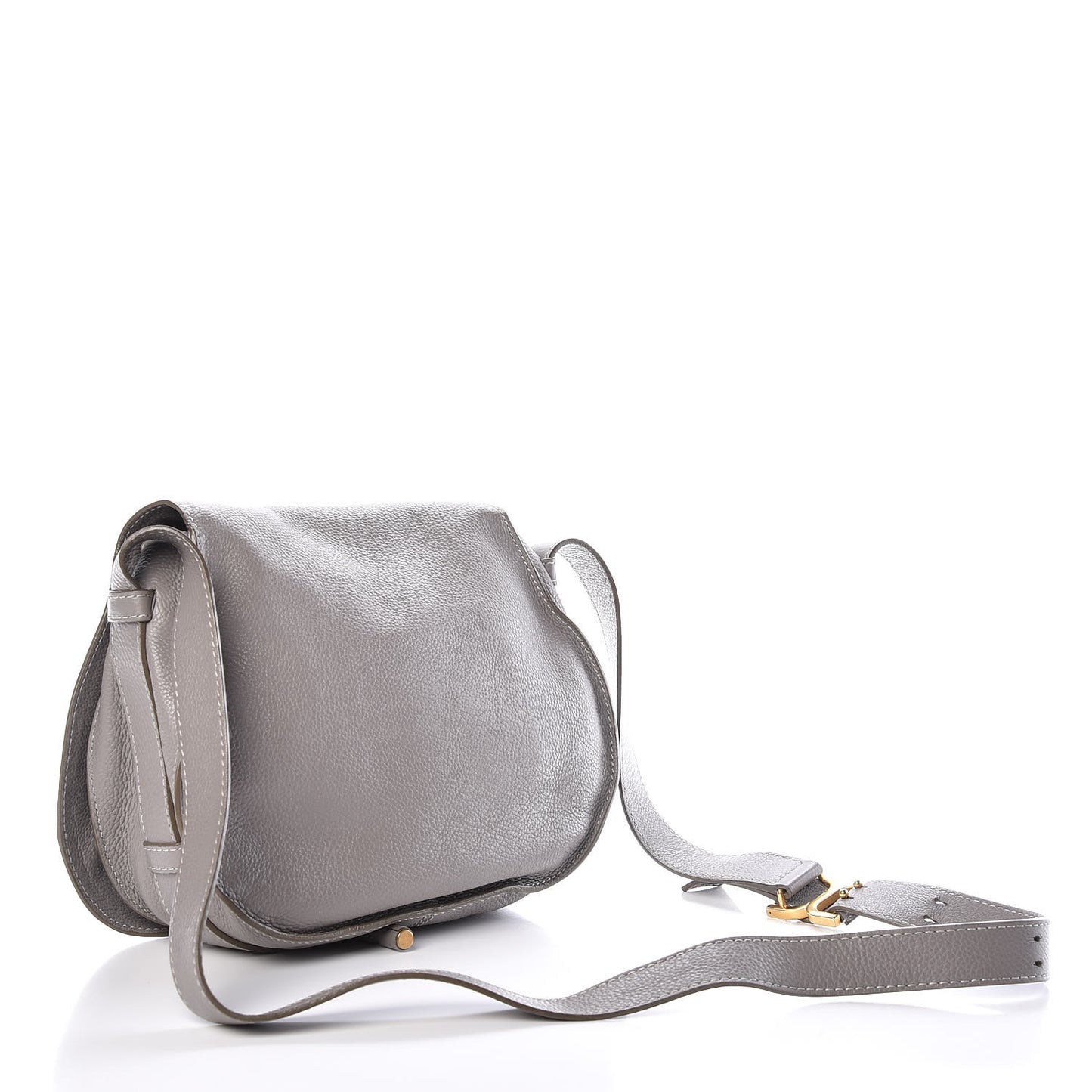 Calfskin Medium Marcie Round Crossbody Bag Cashmere Grey