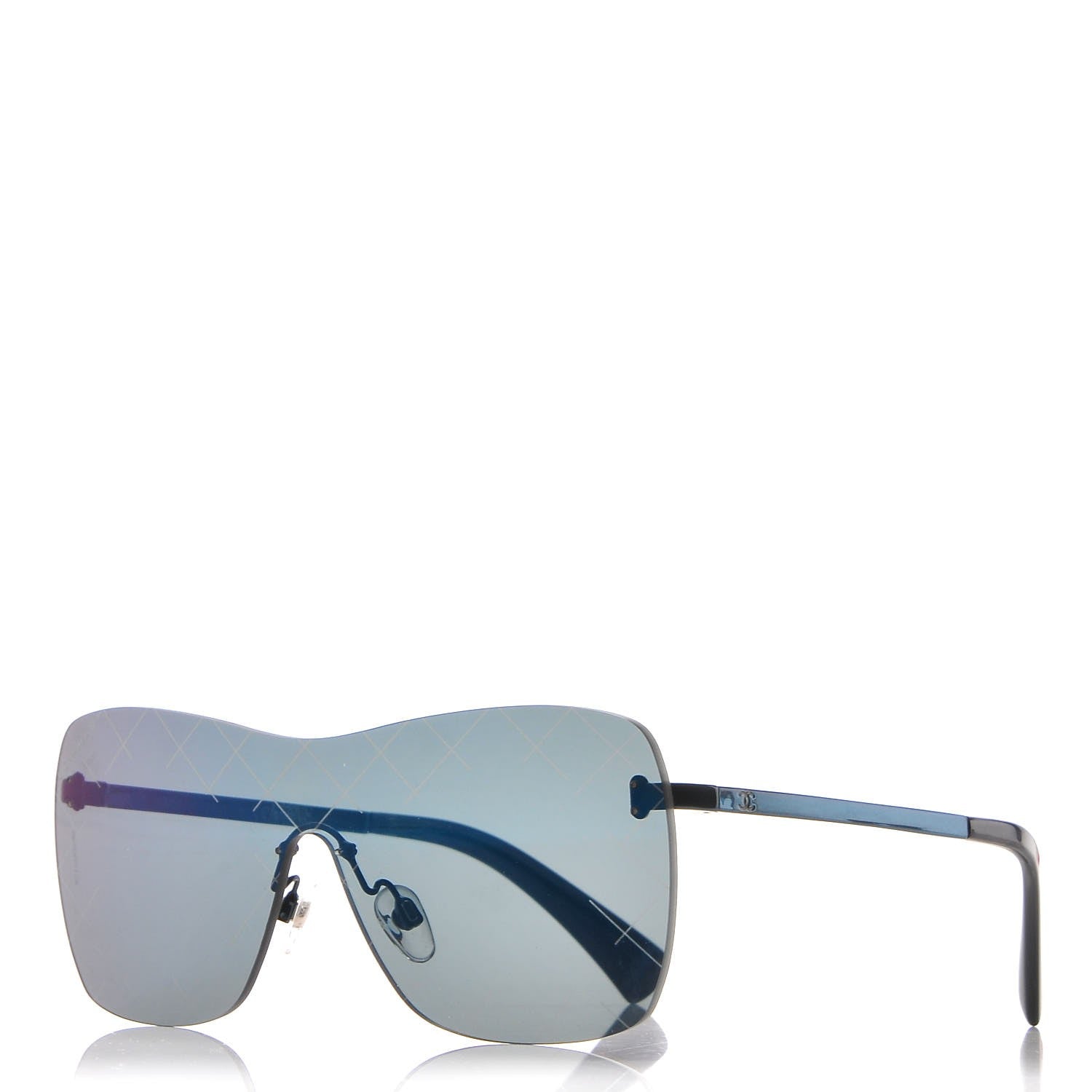 Chanel Shield Runway Sunglasses 4215 Metallic Blue 1 of 7