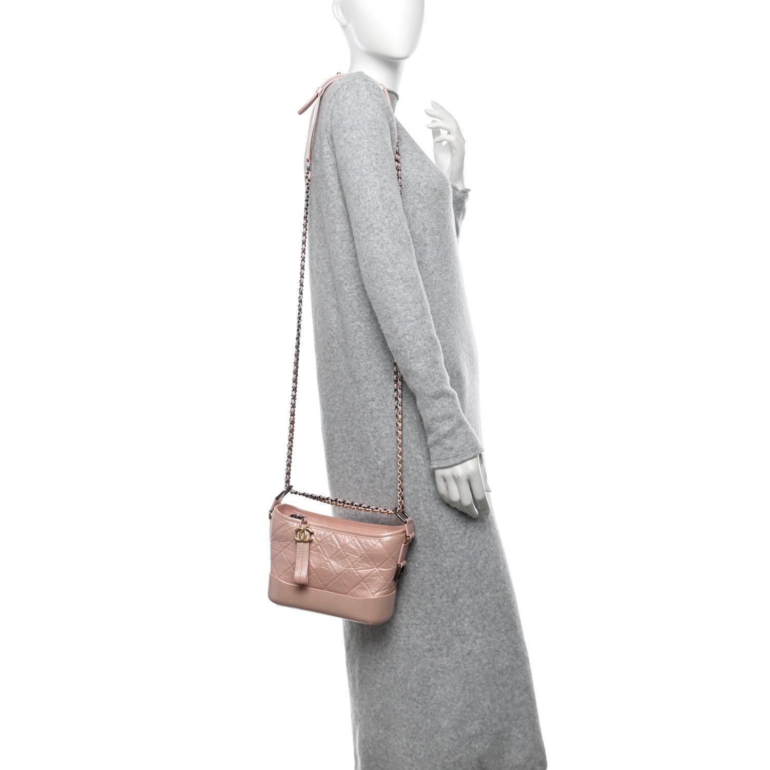 Chanel Iridescent Aged Calfskin Quilted Small Gabrielle Hobo Rose 2 of 11