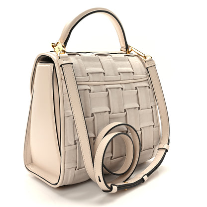 Salvatore Ferragamo Lambskin Woven Small Boxyz Bone 3 of 8