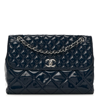 Chanel Vinyl Quilted In the Business Flap Bag Navy Blue 1 of 12