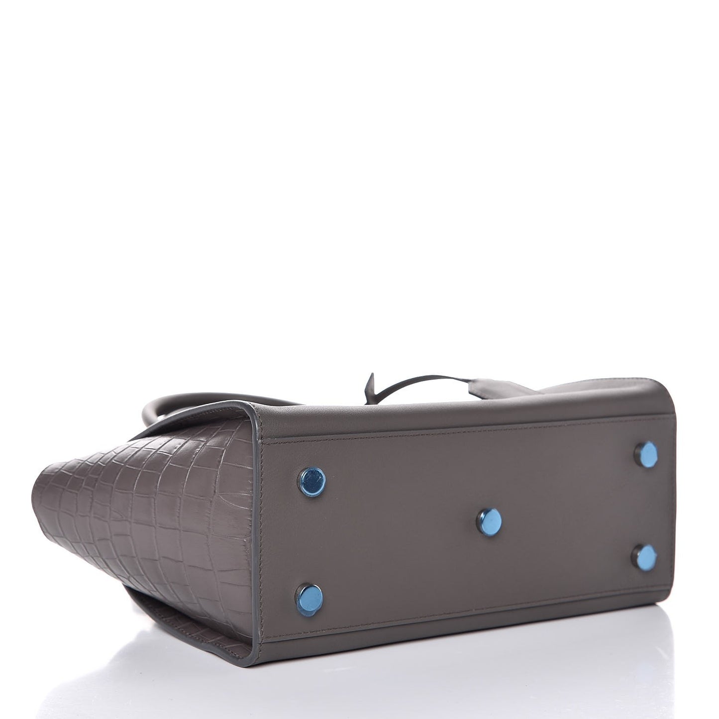 Calfskin Crocodile Embossed Baby Monogram Downtown Cabas Earth