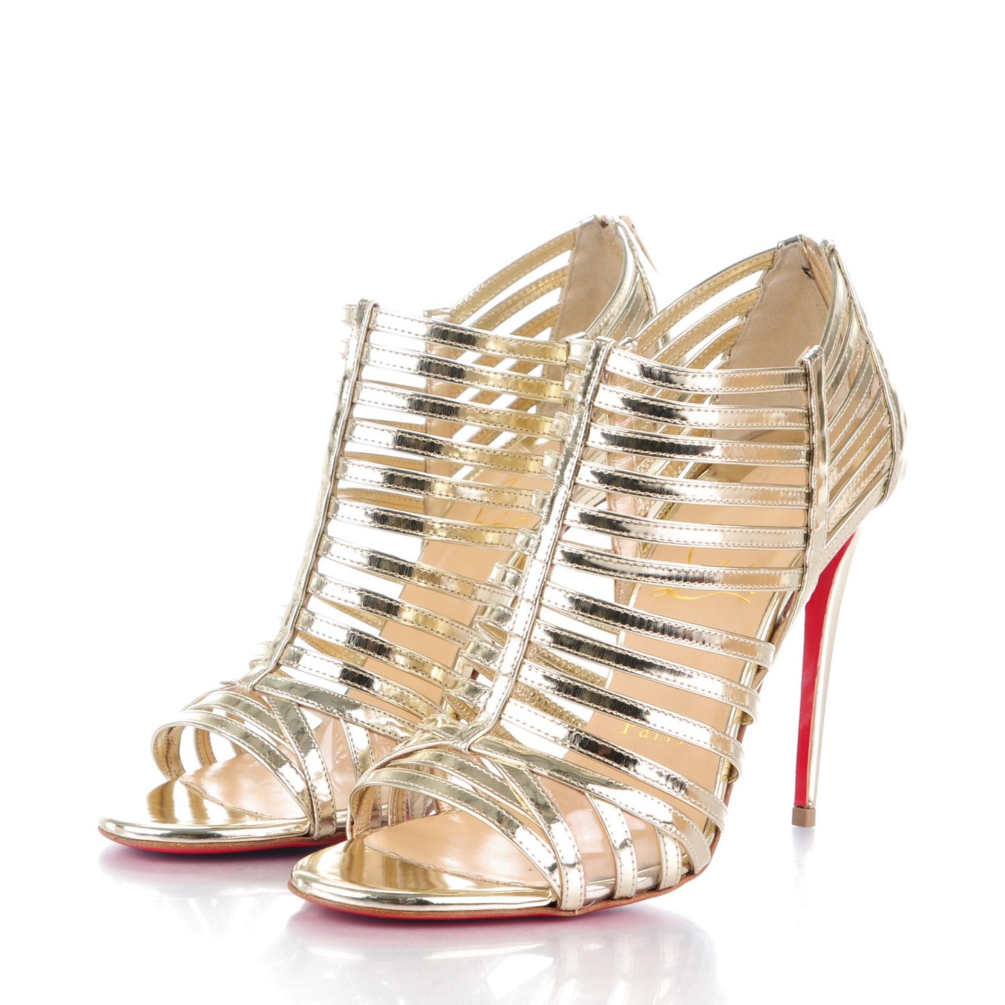Specchio City Jolly 100 Cage Sandals 37.5 Light Gold