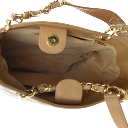 Chanel Caviar Quilted Petit Shopping Tote PST Dark Beige 5 of 14