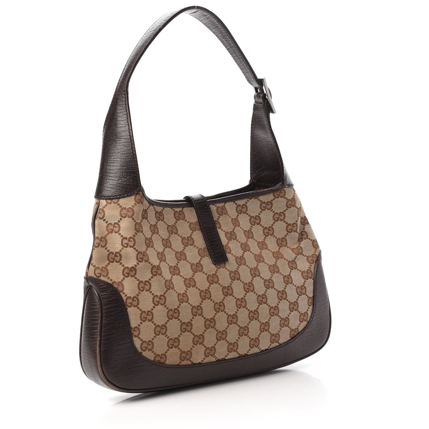 Gucci Monogram Web Jackie O Hobo Dark Brown 3 of 10