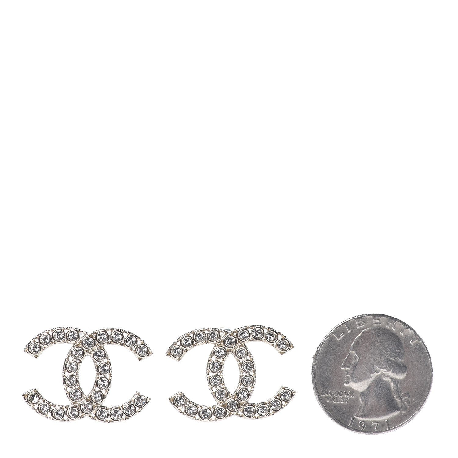 Chanel Crystal CC Earrings Gold 2 of 6