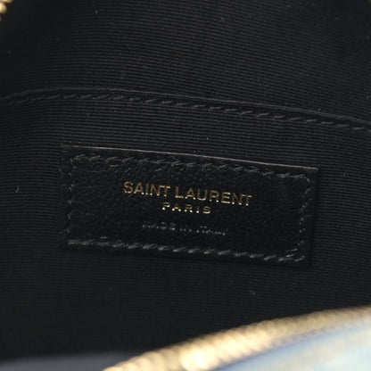 Saint Laurent Denim Quilted Monogram Round Crossbody Bag Rodeo Blue 6 of 10
