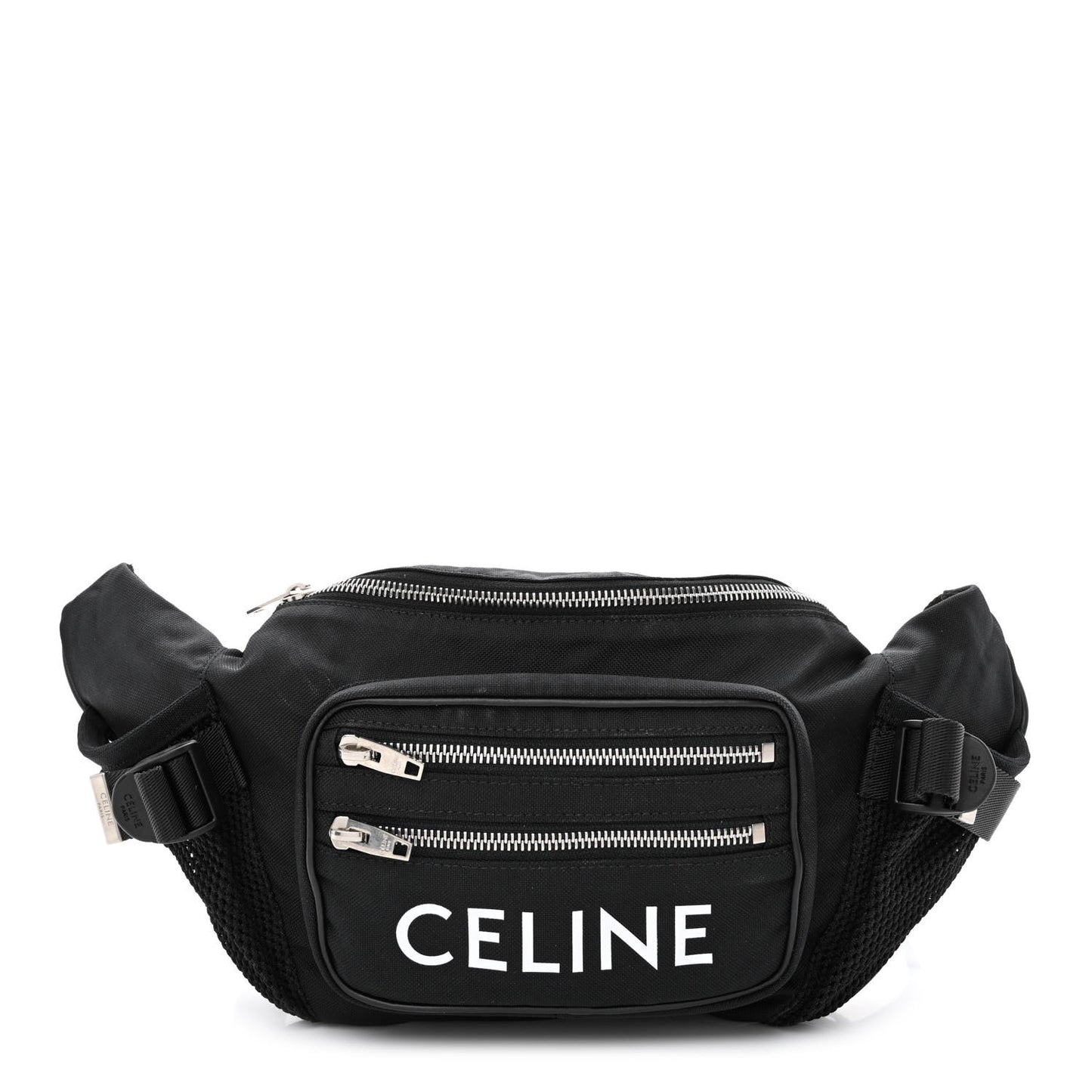 Cotton Gabardine Logo Print Trekking Belt Bag Black