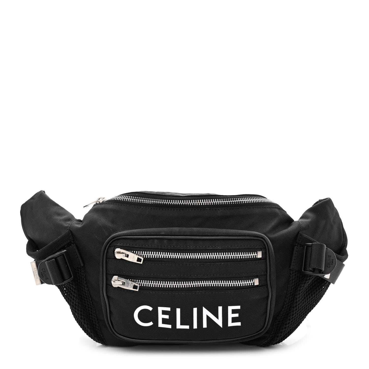 Celine Cotton Gabardine Logo Print Trekking Belt Bag Black 1 of 11