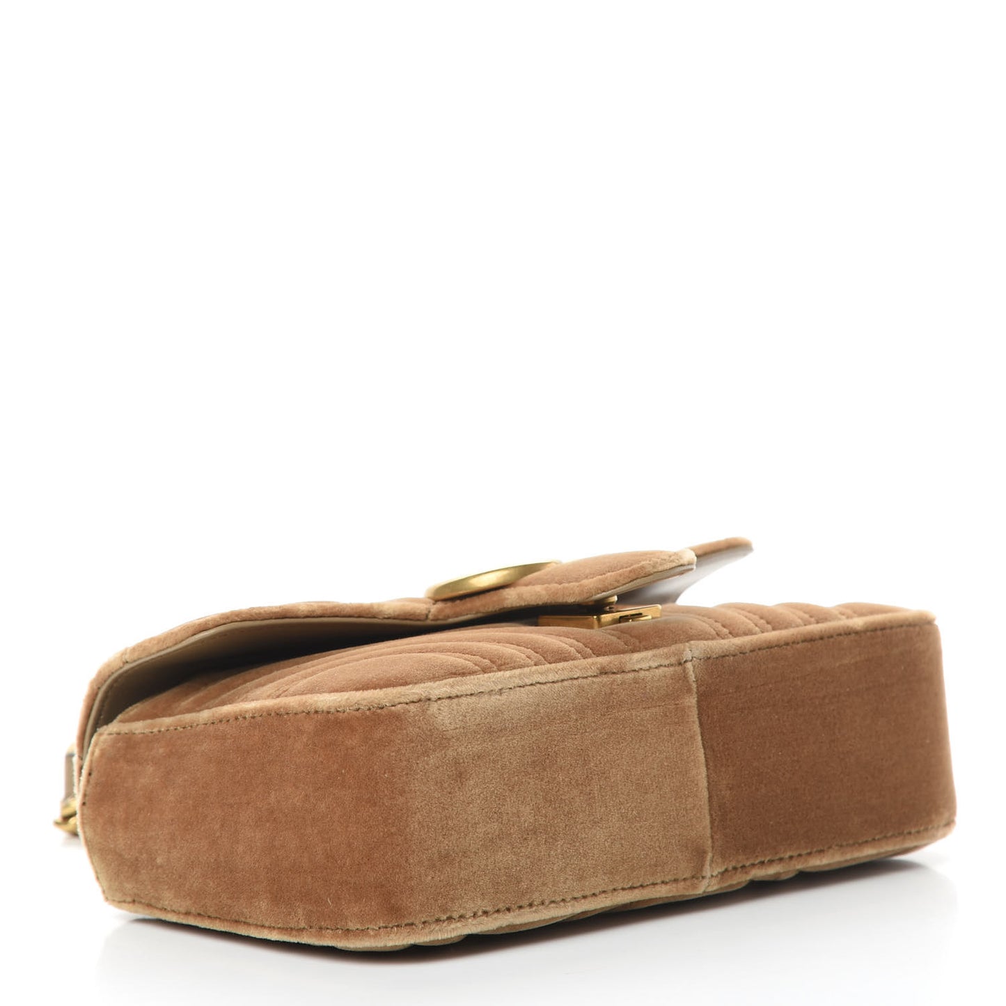 Velvet Matelasse Mini GG Marmont Shoulder Bag Taupe