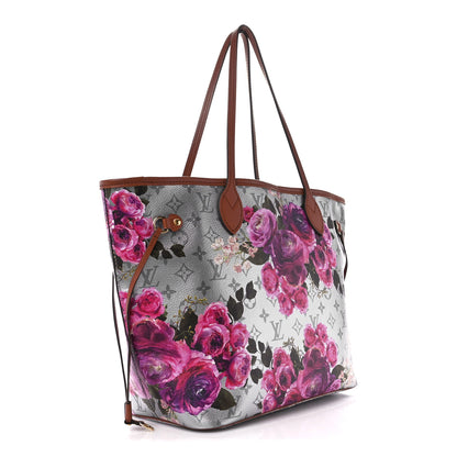 Louis Vuitton Metallic Monogram LV Garden Neverfull MM Silver 3 of 10