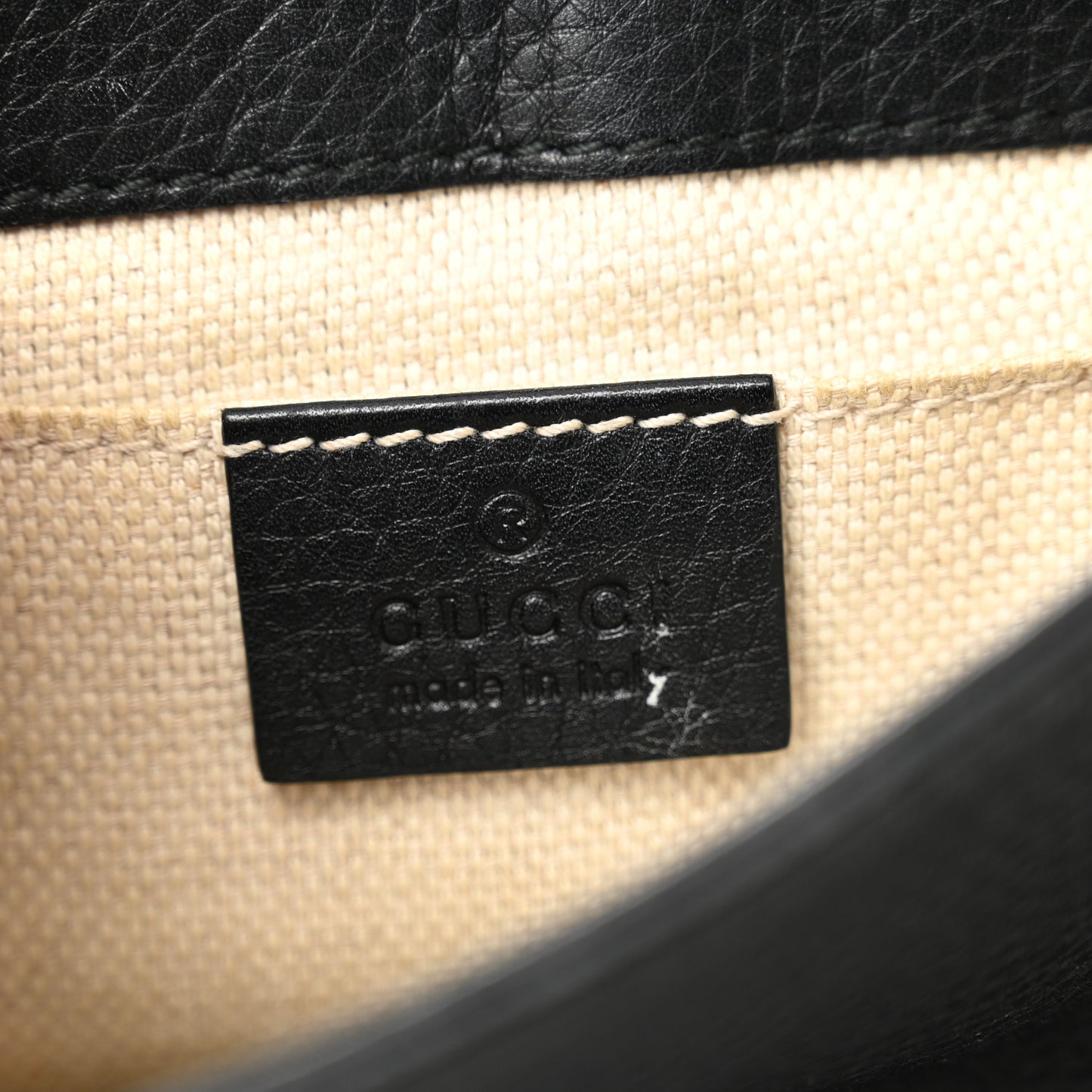 Pebbled Calfskin Small Soho Flap Crossbody Black
