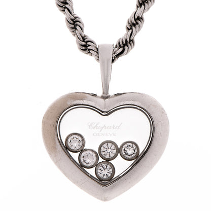 Chopard 18K White Gold 5 Happy Diamonds Icons Heart Pendant Necklace 4 of 7