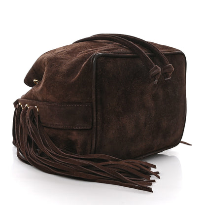 Chanel Suede Drawstring Tassel Bucket Bag Brown 5 of 14