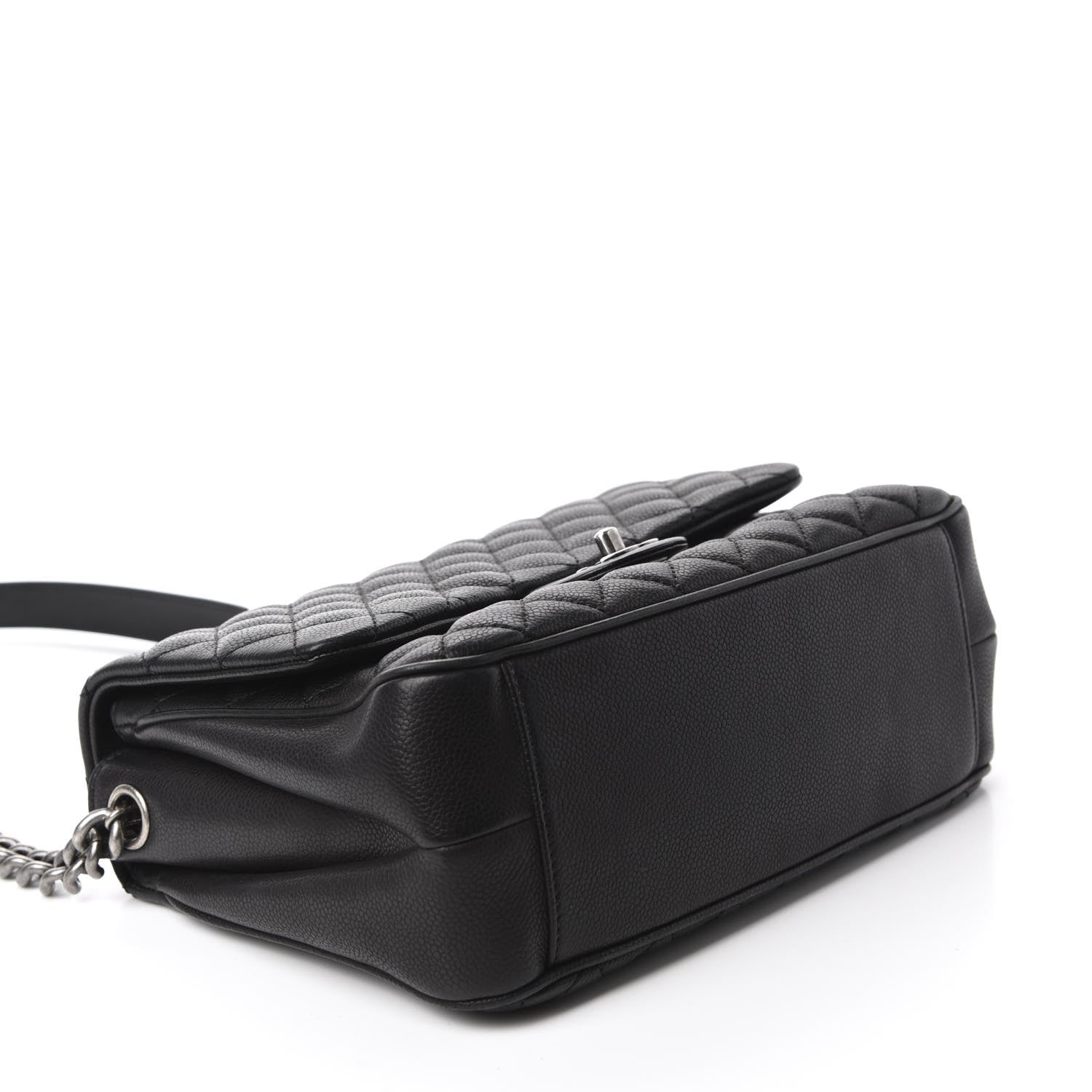 Chanel Caviar Quilted Medium Rock In Rome Single Flap Black 4 of 12