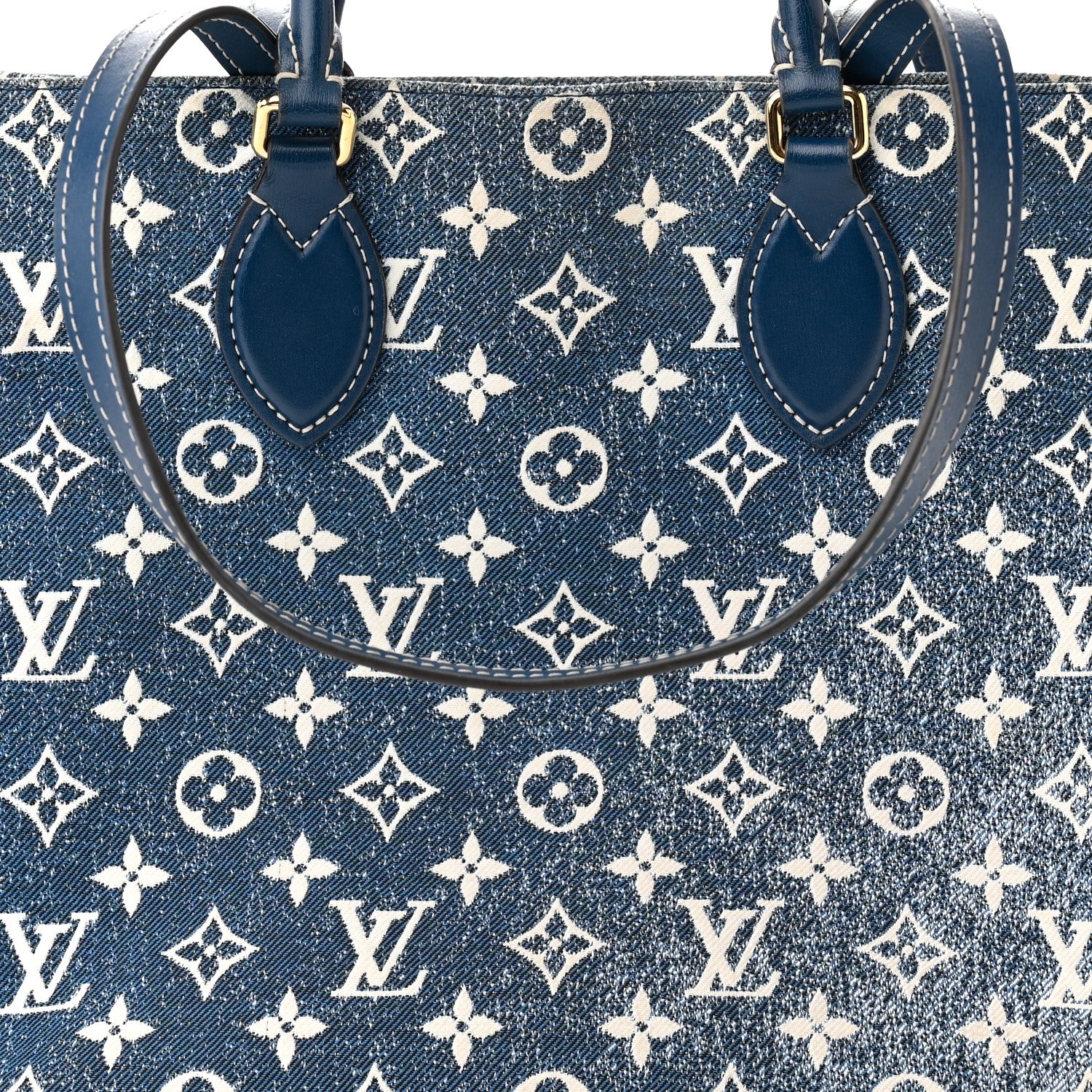 Louis Vuitton Monogram Jacquard Denim Onthego MM Bleu 7 of 12