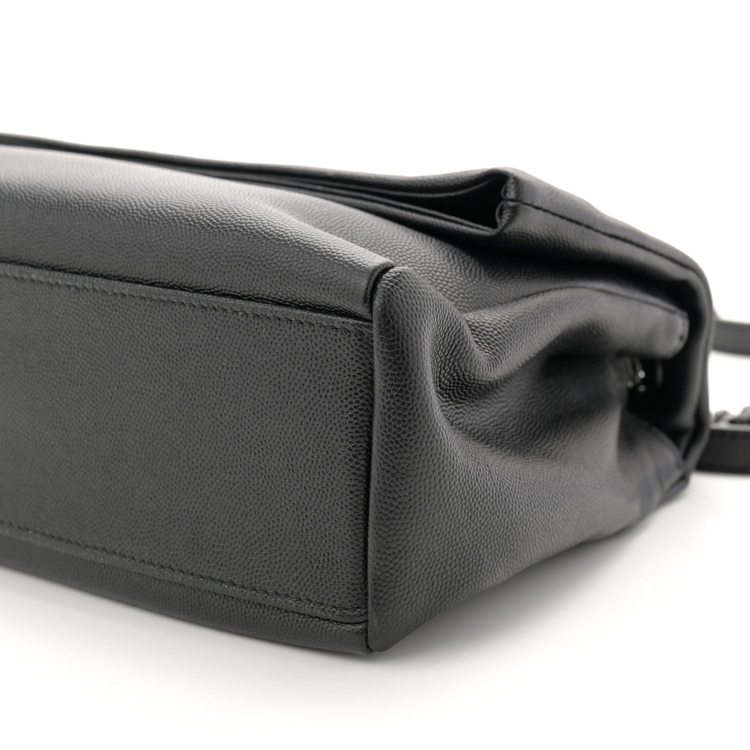 Saint Laurent Grain De Poudre Medium West Hollywood Monogram Fold-Over Black 10 of 10
