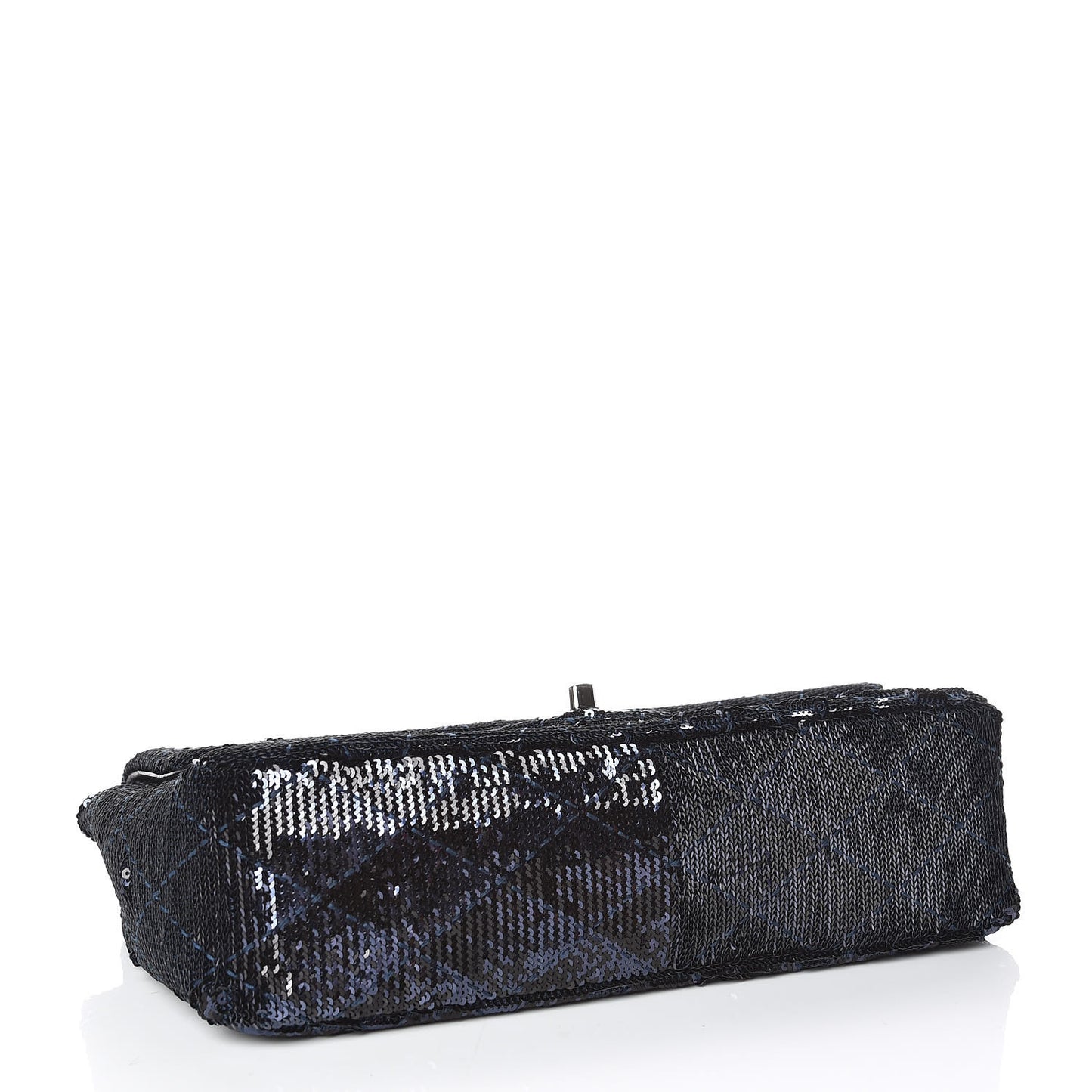 Sequin Quilted Medium Single Flap Blue