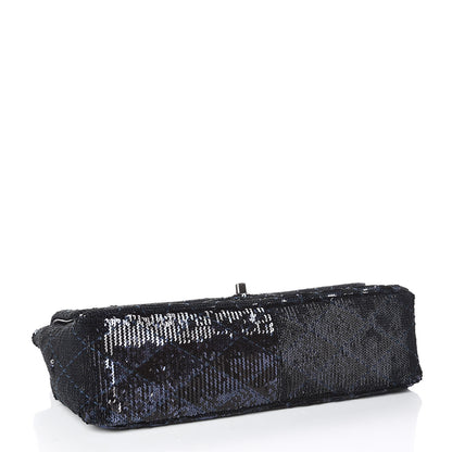 Chanel Sequin Quilted Medium Single Flap Blue 4 of 10