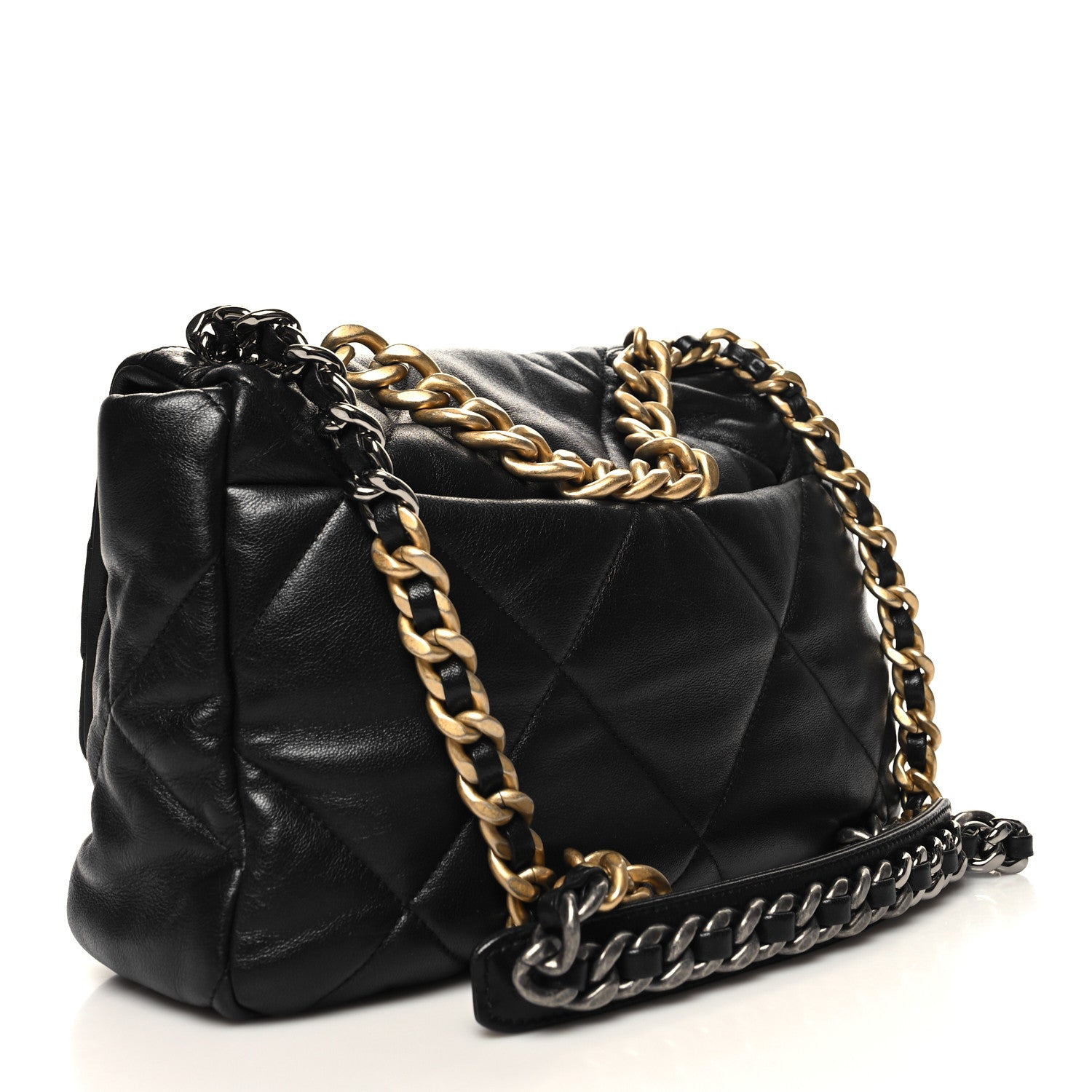 Chanel Lambskin Quilted Large Chanel 19 Flap Black 2 of 9