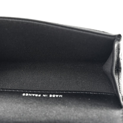 Chanel Lambskin Quilted Flap Card Holder Wallet So Black 5 of 8