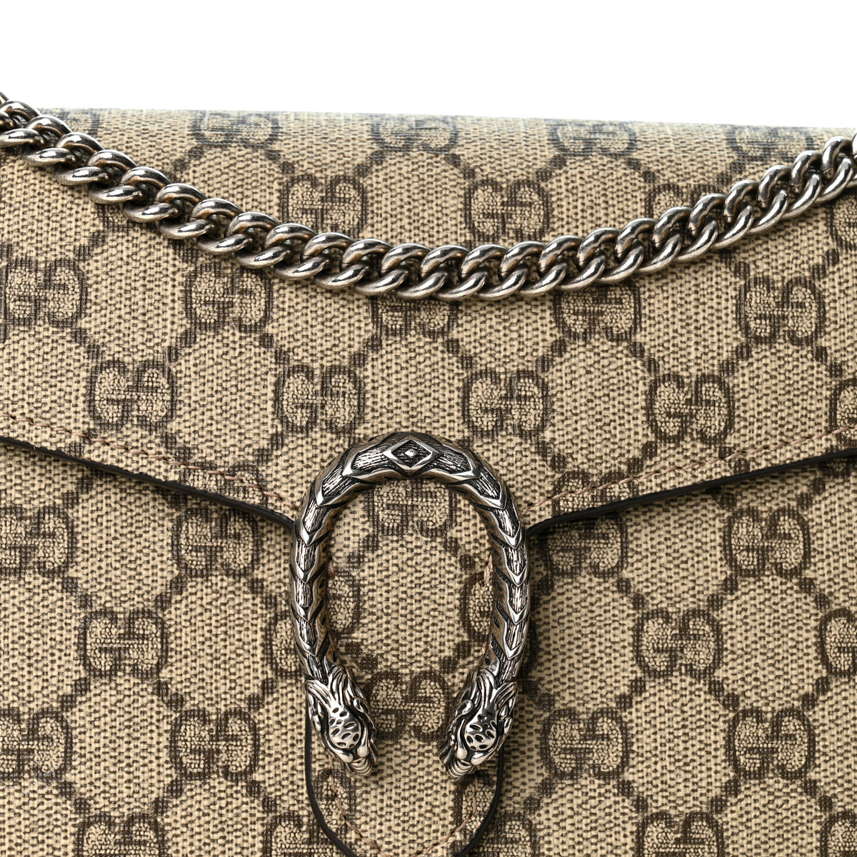 Gucci GG Supreme Monogram Mini Dionysus Chain Wallet Beige Taupe 8 of 11