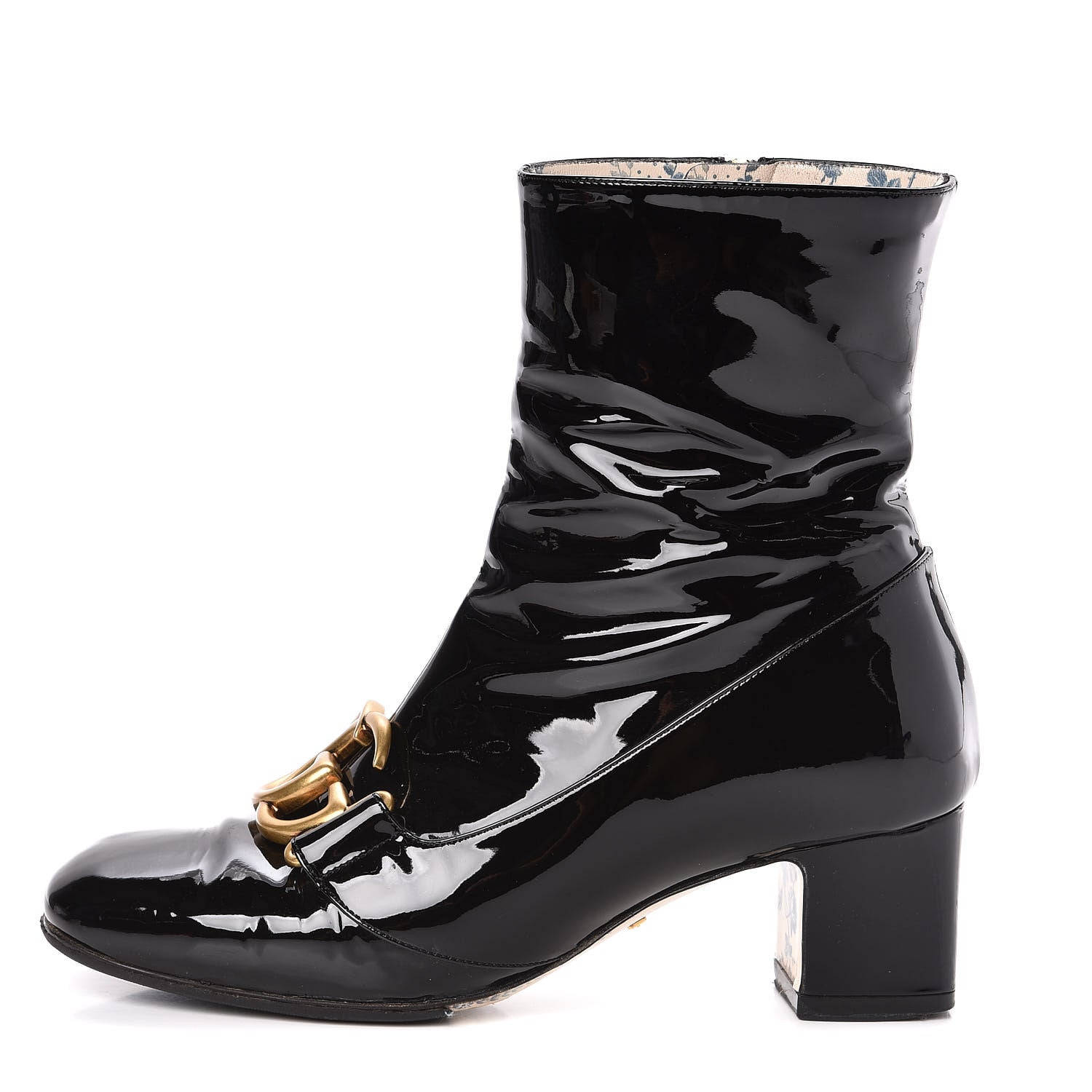 Gucci Vernice GG Victoire 55mm Ankle Boots 36 Black 1 of 11