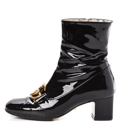 Gucci Vernice GG Victoire 55mm Ankle Boots 36 Black 1 of 11
