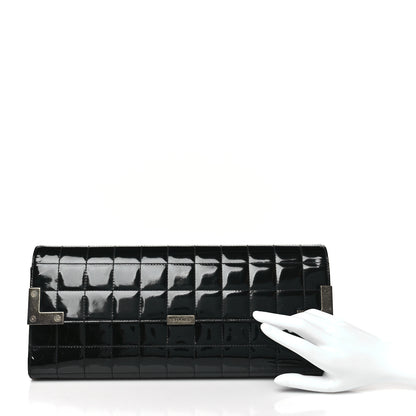 Chanel Patent Chocolate Bar Clutch Black 2 of 10