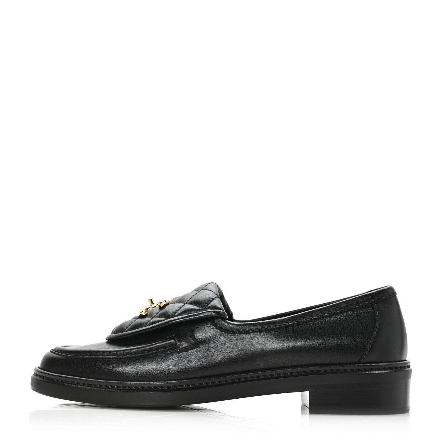 Chanel Lambskin Quilted CC Turnlock Loafers 39 Black 1 of 8
