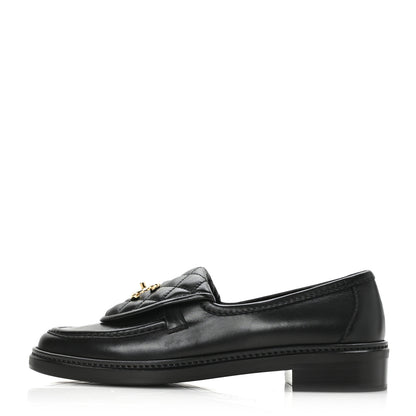 Chanel Lambskin Quilted CC Turnlock Loafers 39 Black 1 of 8