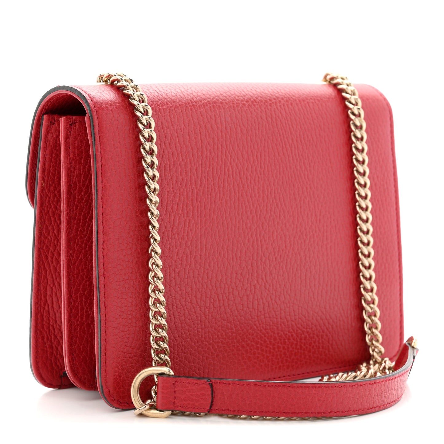 Dollar Calfskin Small Interlocking G Shoulder Bag Red