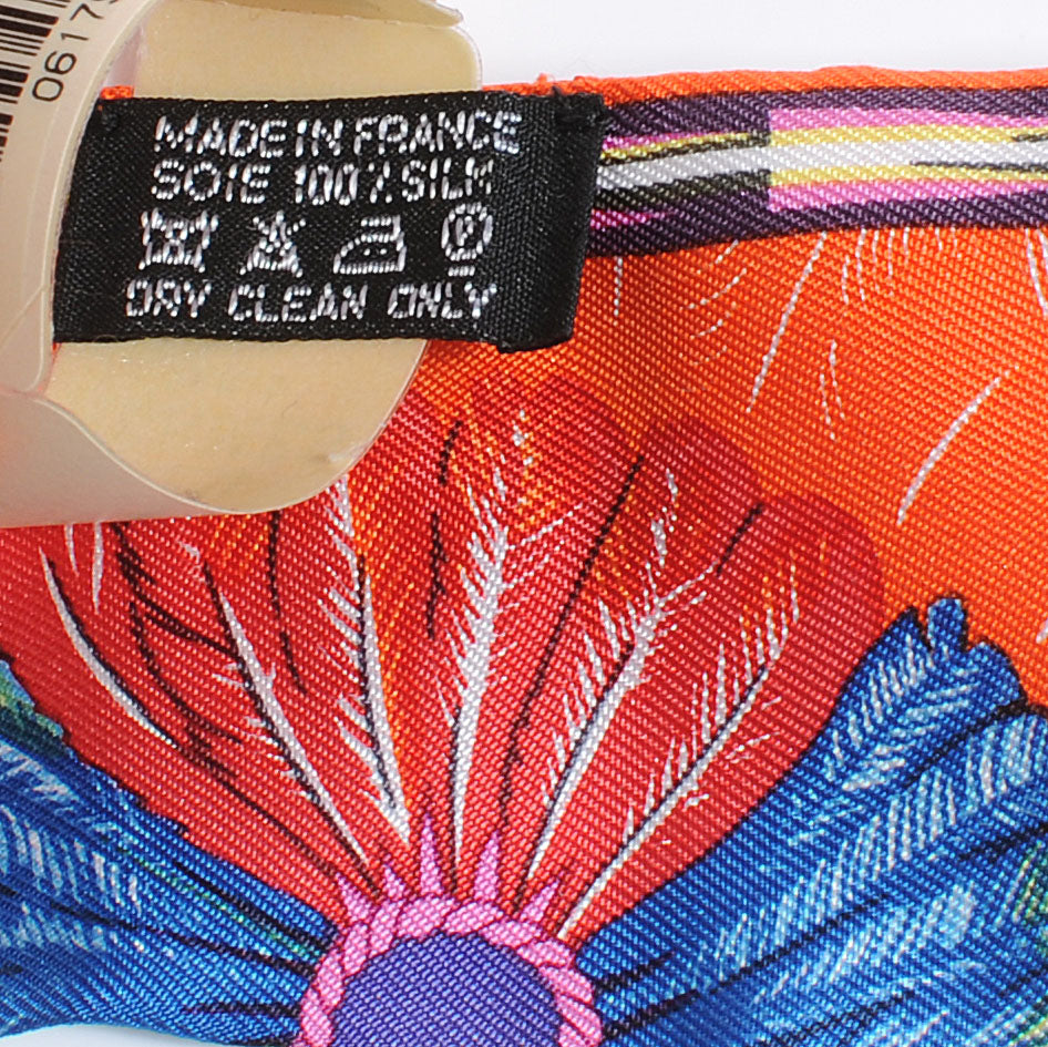 Hermes Silk Brazil Twilly Scarf Iris Orange Jaune 4 of 5