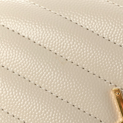 Saint Laurent Grain De Poudre Matelasse Chevron Monogram Envelope Clutch Blanc Vintage 13 of 13