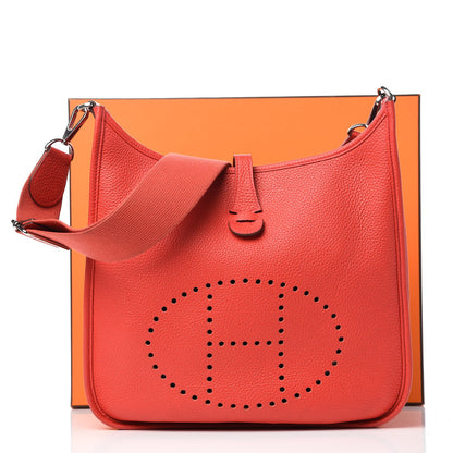 Hermes Taurillon Clemence Evelyne III PM Rouge Pivoine 9 of 9