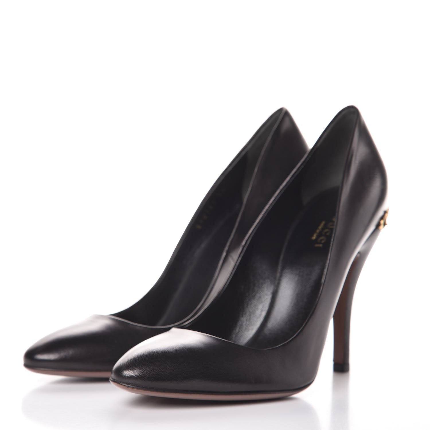 Gucci Nappa Horsebit High Heel Pumps 38 Black 3 of 9
