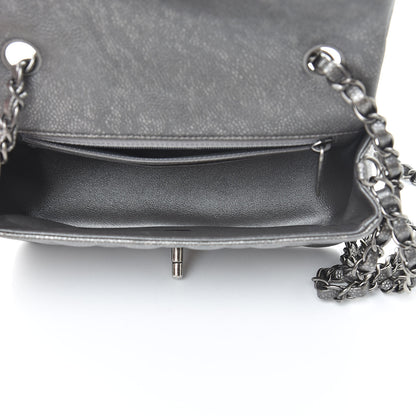 Chanel Metallic Caviar Quilted Mini Rectangular Flap Dark Silver 8 of 16