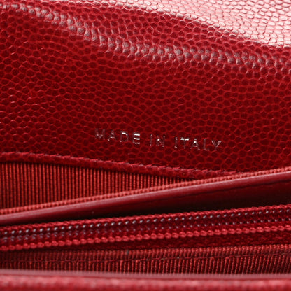 Chanel Caviar Quilted Wallet on Removable Chain Red 8 of 12