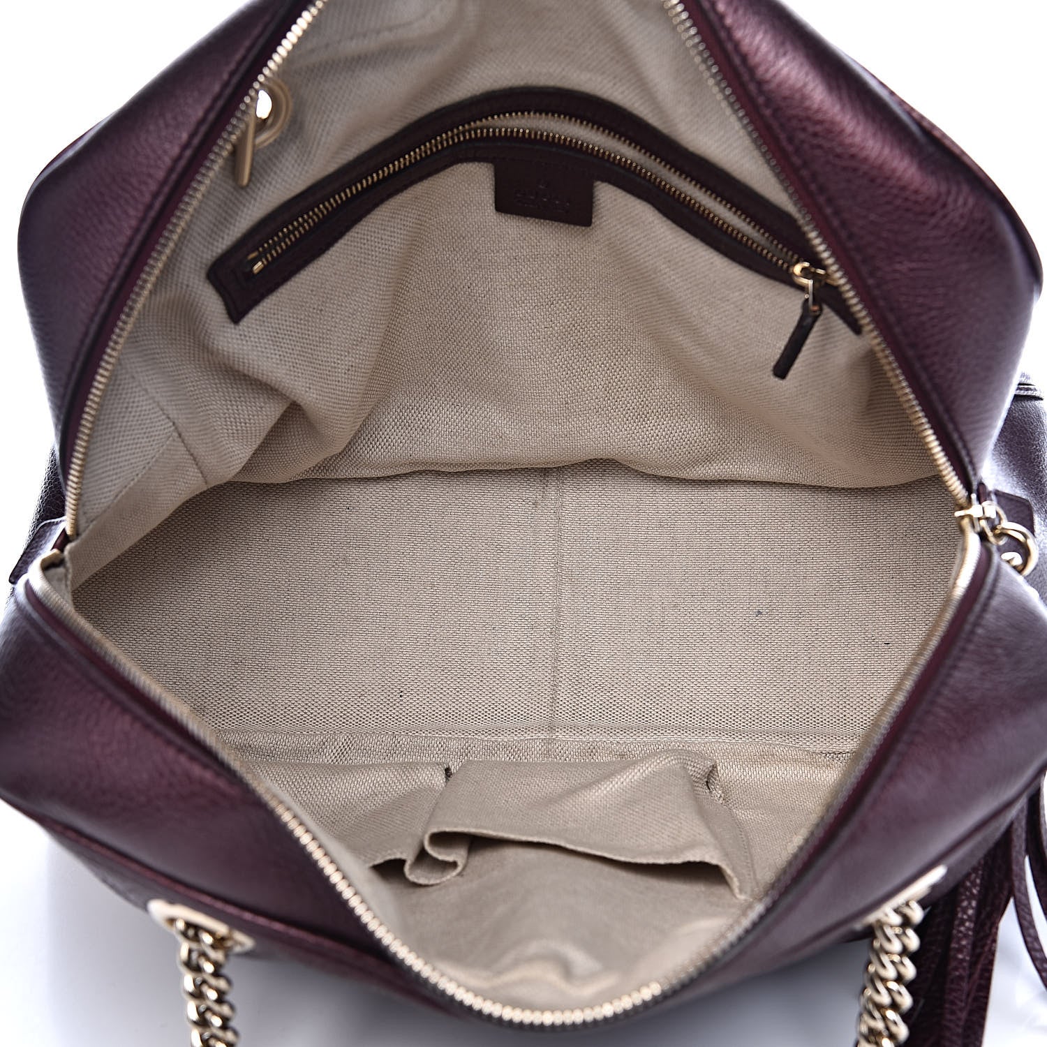 Gucci Metallic Cellarius Calfskin Medium Soho Bowler Classic Burgundy 5 of 15