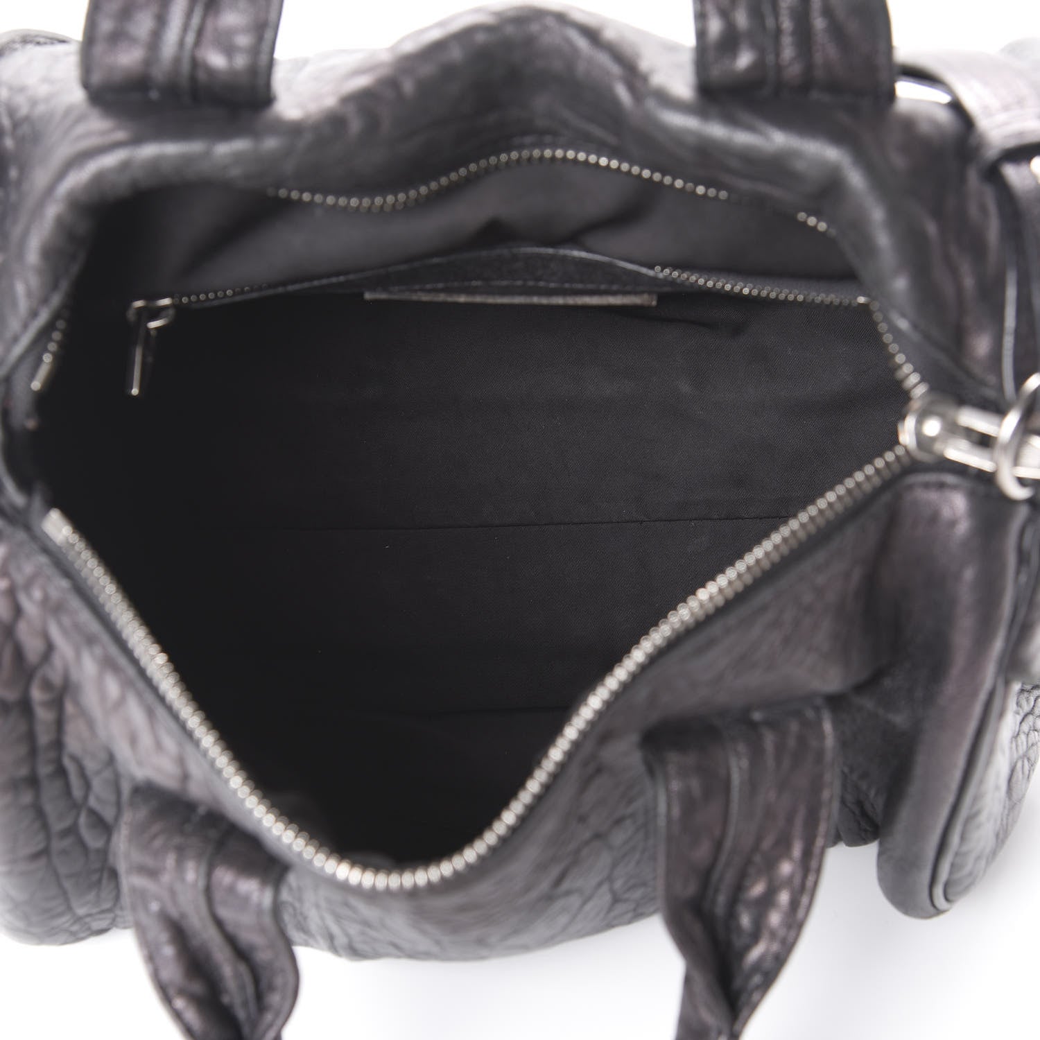 Alexander Wang Pebbled Lambskin Rocco Black Silver Hardware 4 of 8