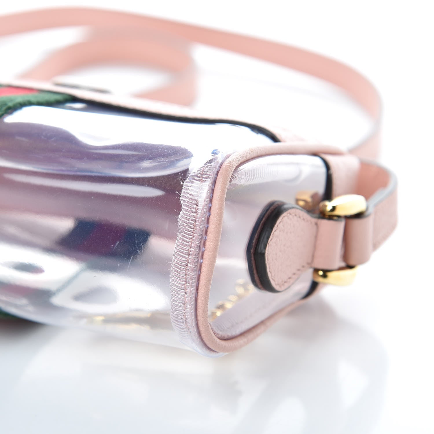 Gucci Vinyl Web Mini Ophidia Transparent Shoulder Bag Perfect Pink 8 of 10